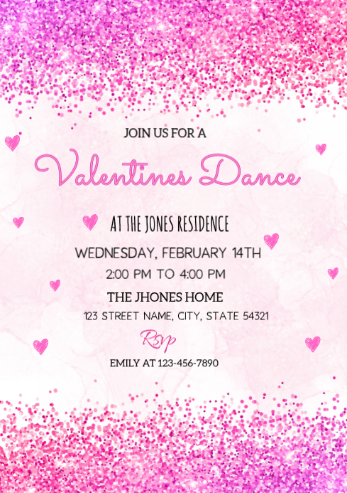 Modèle White Illustrative Valentine Dance Invitation A4 | PosterMyWall