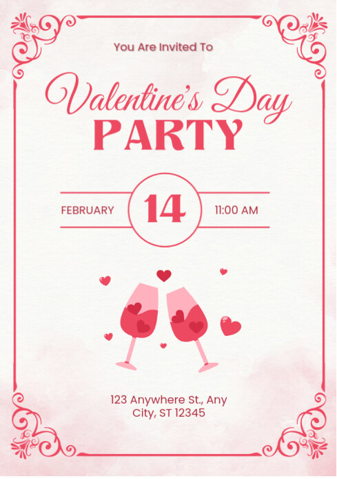 Copy of White Illustrative Valentine Day Party A4 | PosterMyWall