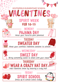 White Illustrative Valentine Spirit Week A4 template
