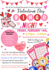 White Illustrative Valentines Bingo Night A4 template