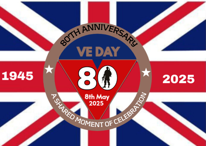 Plantilla de White Illustrative Ve Day Postcard | PosterMyWall
