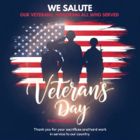 White Illustrative Veterans Day Instagram Post template