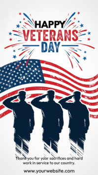 White Illustrative Veterans Day Instagram Story template