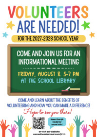 White Illustrative Volunteers Are Needed  A4 template