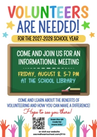 White Illustrative Volunteers Are Needed  A4 template