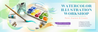 Hvid Watercolor Illustration Workshop Twitter 标题 Template