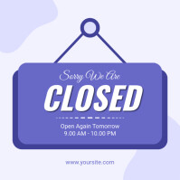 White Illustrative We Are Closed  Instagram Post template