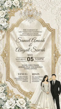 White Illustrative Wedding Invitation Instagram Story template