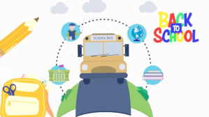White Illustrative Welcome Back To School Video  Digital Display (16:9) template