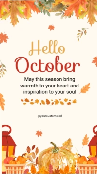White Illustrative Welcome October Instagram Story template