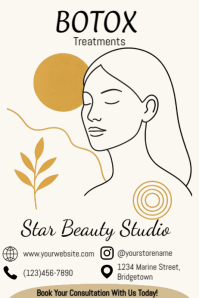 White Illustrative White And Gold Modern Minimalist And Illustrative Botox Poster Template  Poster Plakat