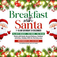 White Illustrative White Illustrative Breakfast With Santa Instagram Story Instagram Post template