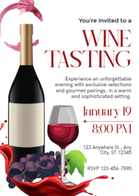 White Illustrative Wine Tasting A6 template