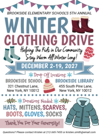 White Illustrative Winter Clothing Drive  A4 template