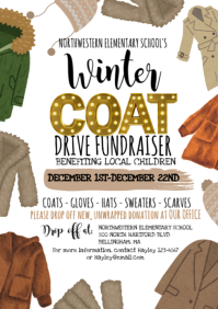 White Illustrative Winter Coat Drive A4 template