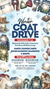 White Illustrative Winter Coat Drive Instagram Story template
