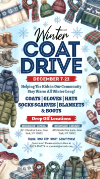 White Illustrative Winter Coat Drive Instagram Story template