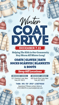 White Illustrative Winter Coat Drive Instagram Story template