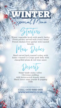 White Illustrative Winter Menu Instagram Story template