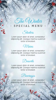 White Illustrative Winter Menu Instagram Story template