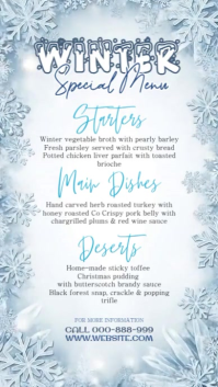 White Illustrative Winter Menu Instagram Story template
