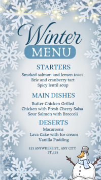 White Illustrative Winter Menu Instagram Story template