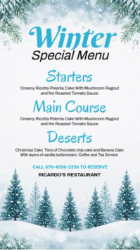 White Illustrative Winter Menu Template Facebook Story