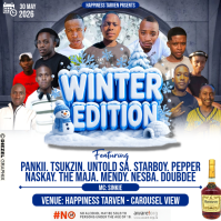White Illustrative Winter Music Event Instagram Post template