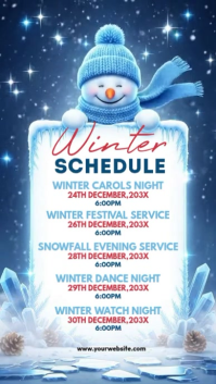 White Illustrative Winter Opening Hours Invitation Instagram Story template