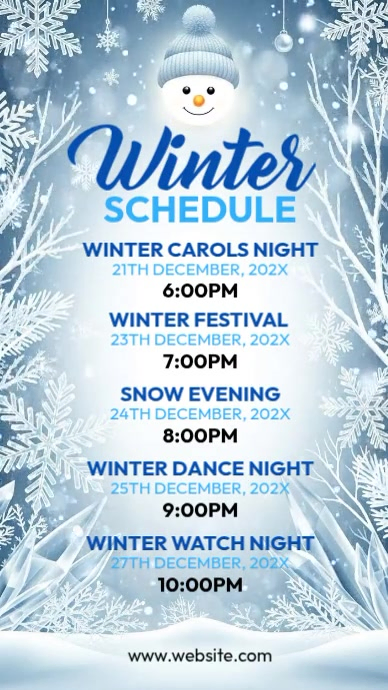 White Illustrative Winter Program Schedule Instagram Story Template ...