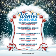 White Illustrative Winter Program Schedule  Square (1:1) template