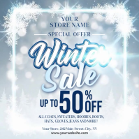 White Illustrative Winter Sale Instagram Post template