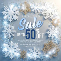 White Illustrative Winter Sale Instagram Post Wpis na Instagrama template