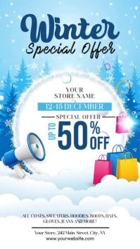 White Illustrative Winter Sale Instagram Story template