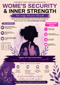 White Illustrative Women's Empowerment and Safety A4 template