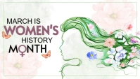 White Illustrative Women History Month Blog Header template