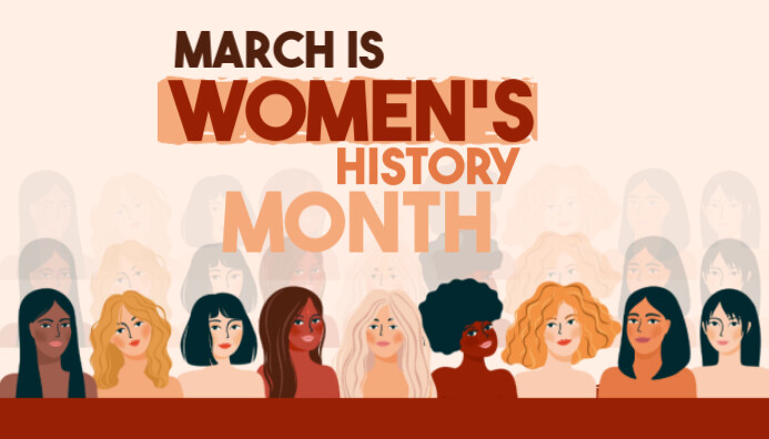 Header Signage Woman White Illustrative Women History Month Blog Header Template | PosterMyWall