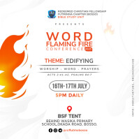 White Illustrative Word And Prayer Conference Flyer Instagram Post template