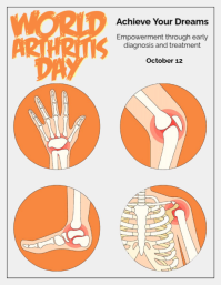 White Illustrative World Arthritis Day Flyer (us Letter) template