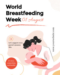 White Illustrative World Breastfeeding Week Instagram Portrait template