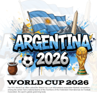 White Illustrative World Cup 2026 Logo Логотип template
