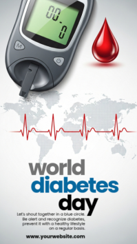 White Illustrative World Diabetes Day Instagram Story template