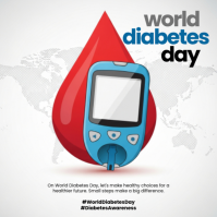 White Illustrative World Diabetes Day Instagram Post template