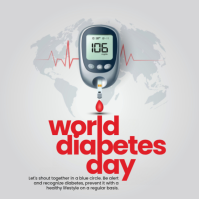White Illustrative World Diabetes Day Instagram Post Instagram-opslag template