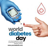 White Illustrative World Diabetes Day Instagram Post template