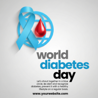 White Illustrative World Diabetes Day Instagram Post template