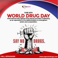 White Illustrative World Drug Day Instagram 帖子 template