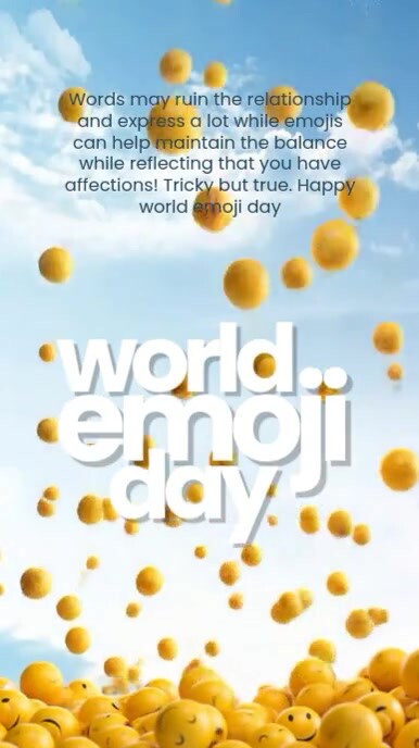 White Illustrative World Emoji Day Instagram Story template