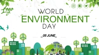 White Illustrative World Environment Day Digital Display (16:9) template