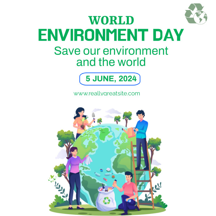 White Illustrative World Environment Day Inst Template | PosterMyWall